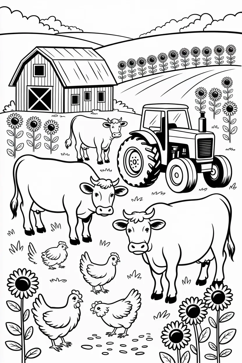 Farm life Design 3 - Farm Life Coloring Pages Free Printable for Kids Fun