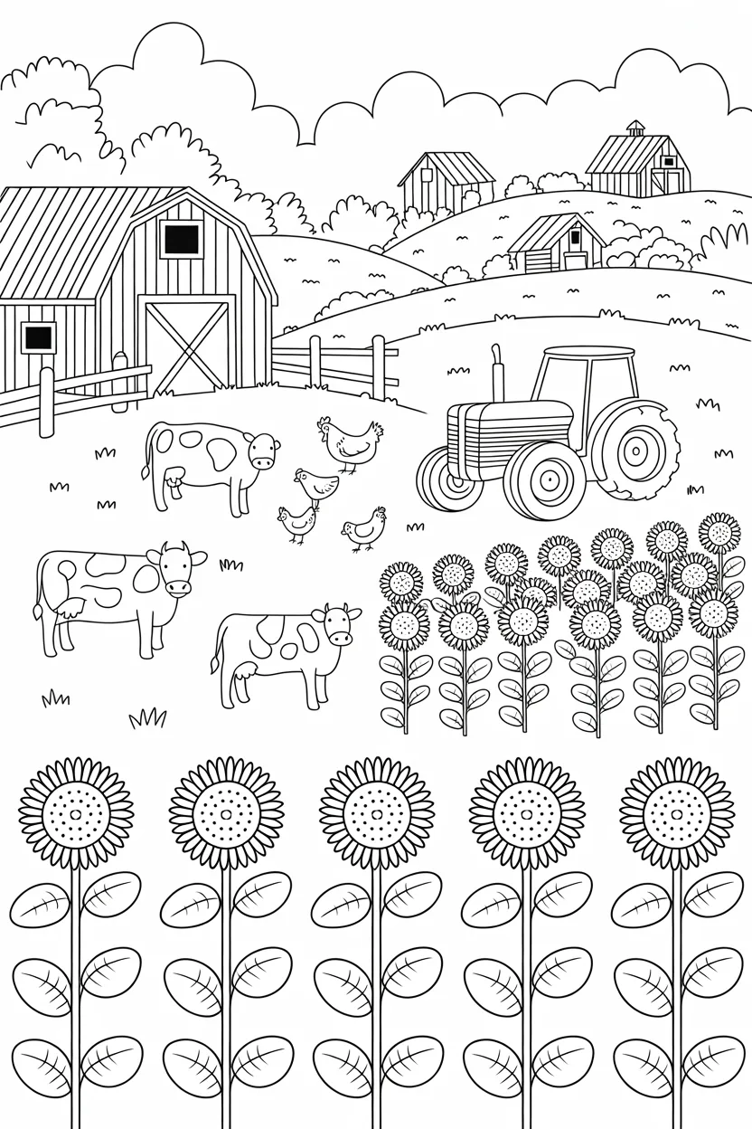 Farm life Design 4 - Farm Life Coloring Pages Free Printable for Kids Fun