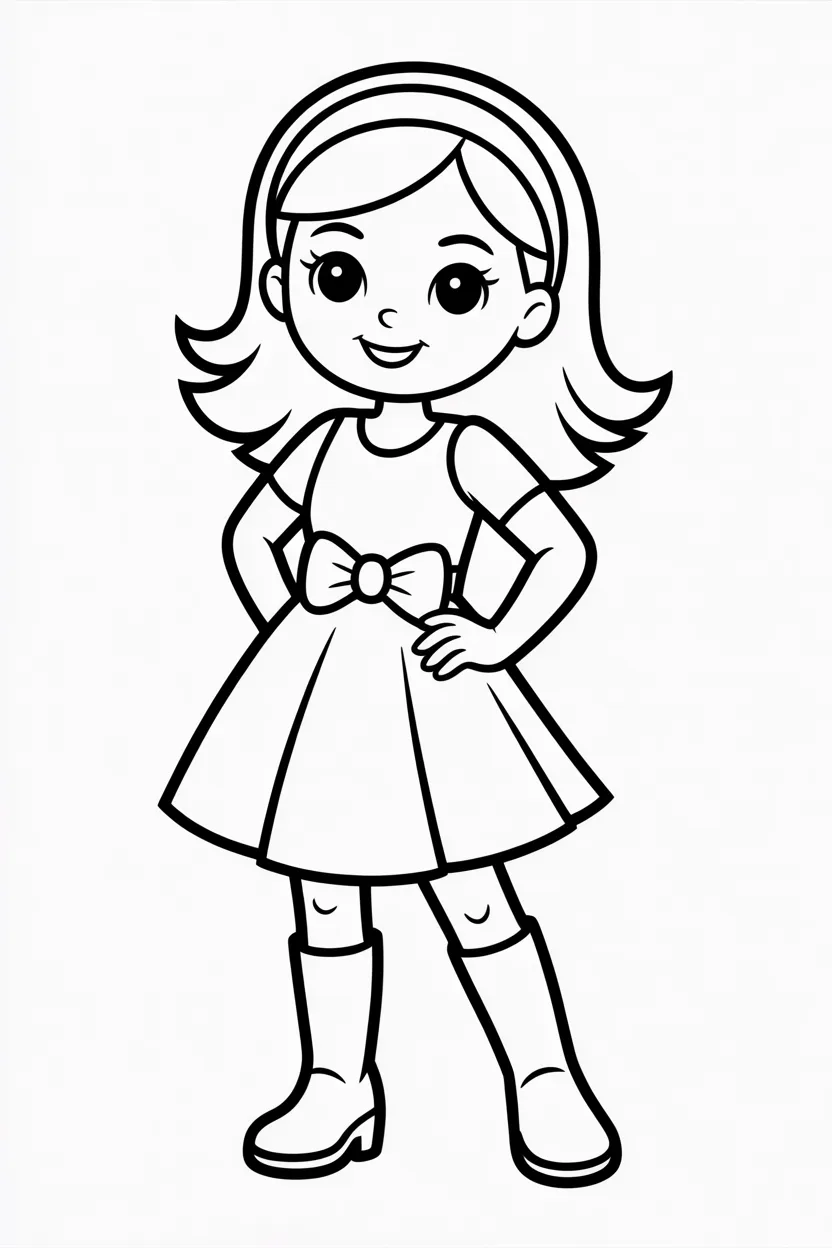 Fashion girl Design 1 - Fashion Girl Coloring Pages Free Printable - Creative Fun