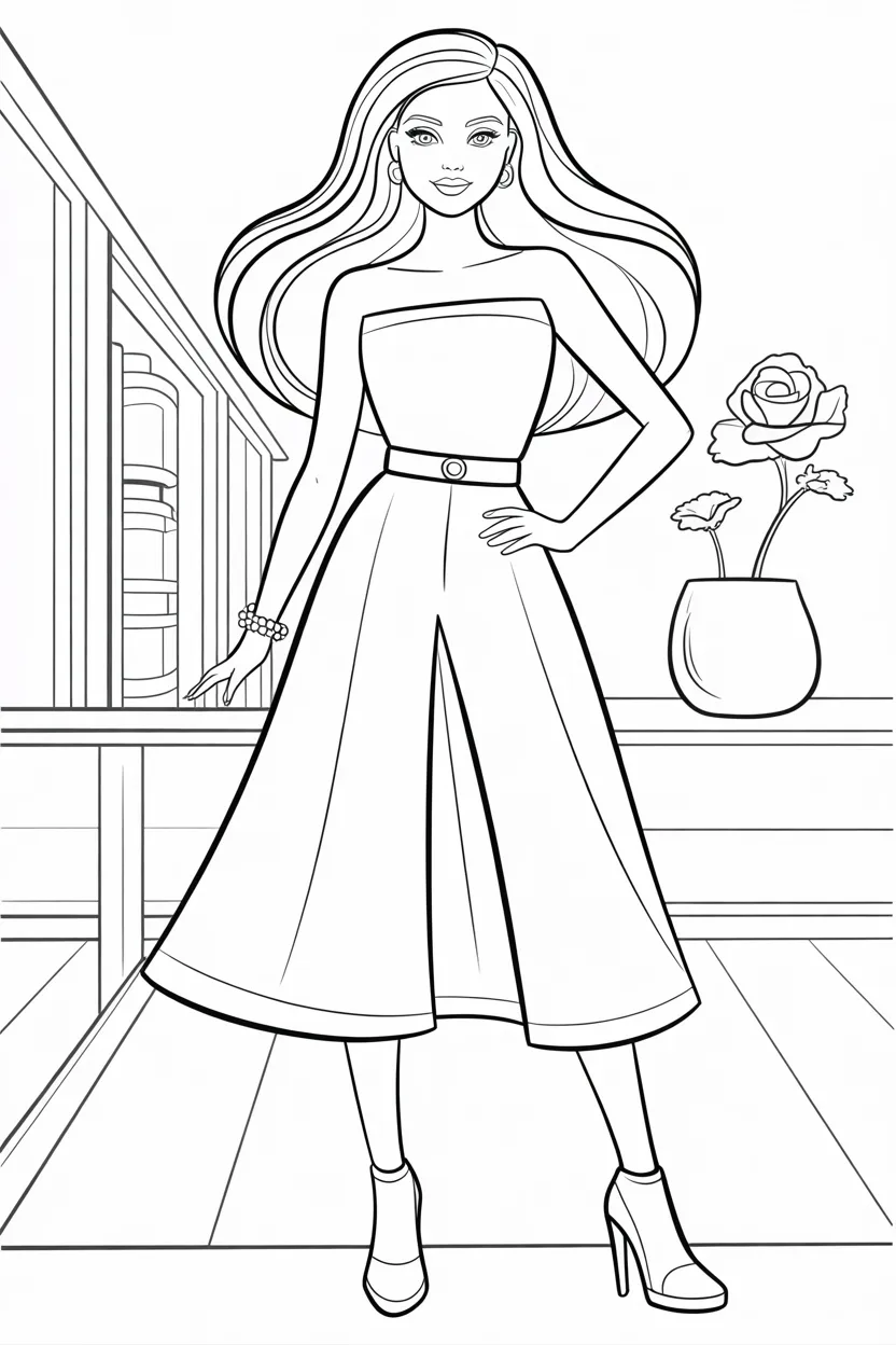 Fashion girl Design 1 - Fashion Girl Coloring Pages Free Printable - Stylish (2)