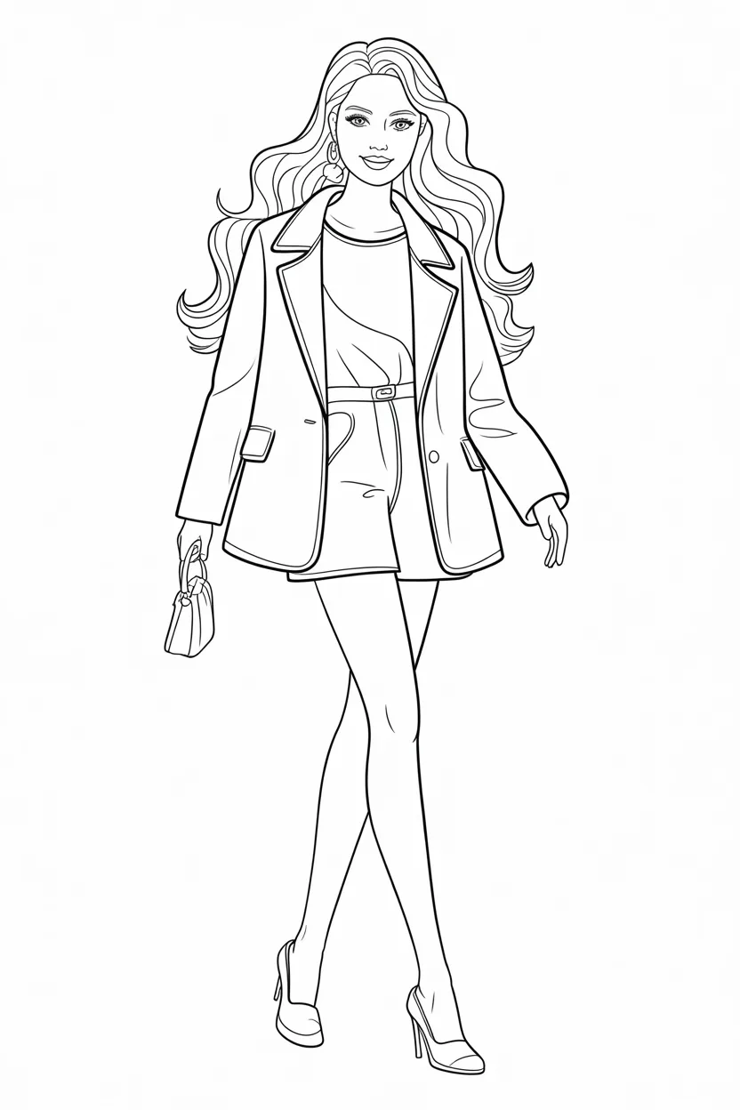 Fashion girl Design 1 - Fashion Girl Coloring Pages Free Printable - Stylish (4)