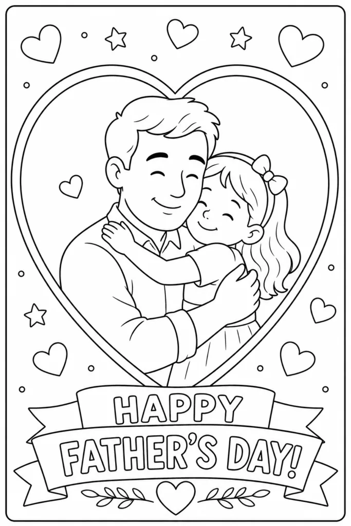 Father day card Design 3 - Father’s Day Card Coloring Pages Free Printable - Best (2)