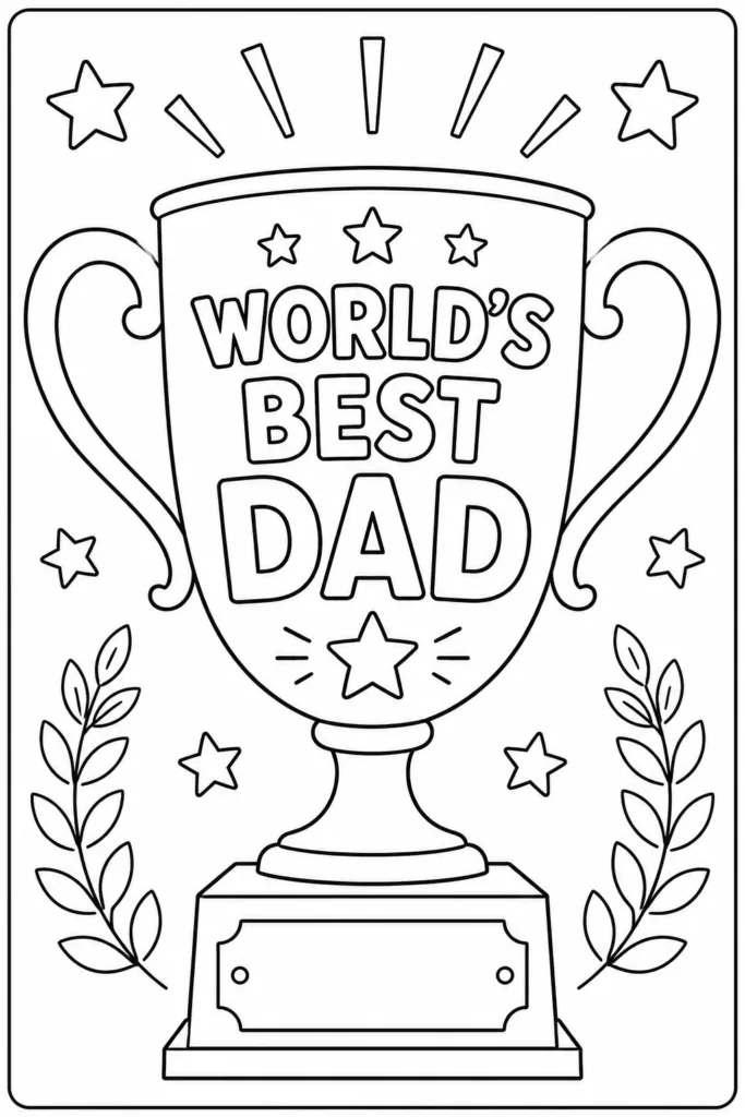 Father day card Design 5 - Father’s Day Card Coloring Pages Free Printable - Best