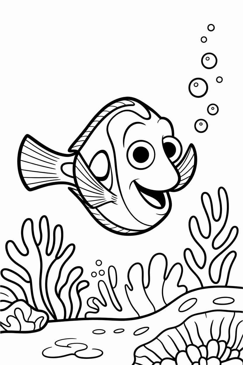 Finding dory Design 4 - Finding Dory Coloring Pages Free Prinable for Kids - Scree