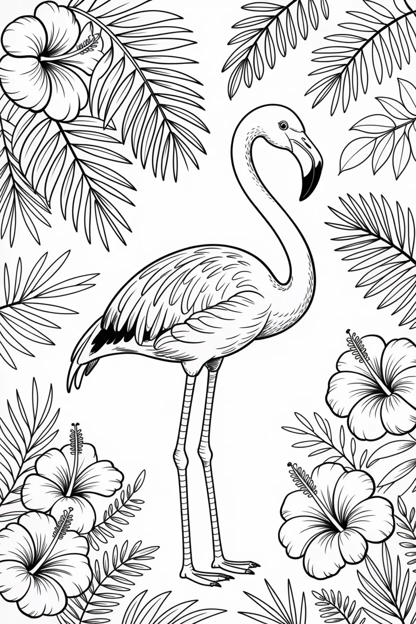 Flamingo Design 1 - Flamingo Coloring Pages Free Printable