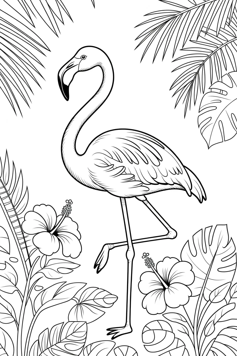 Flamingo Design 3 - Flamingo Coloring Pages Free Printable