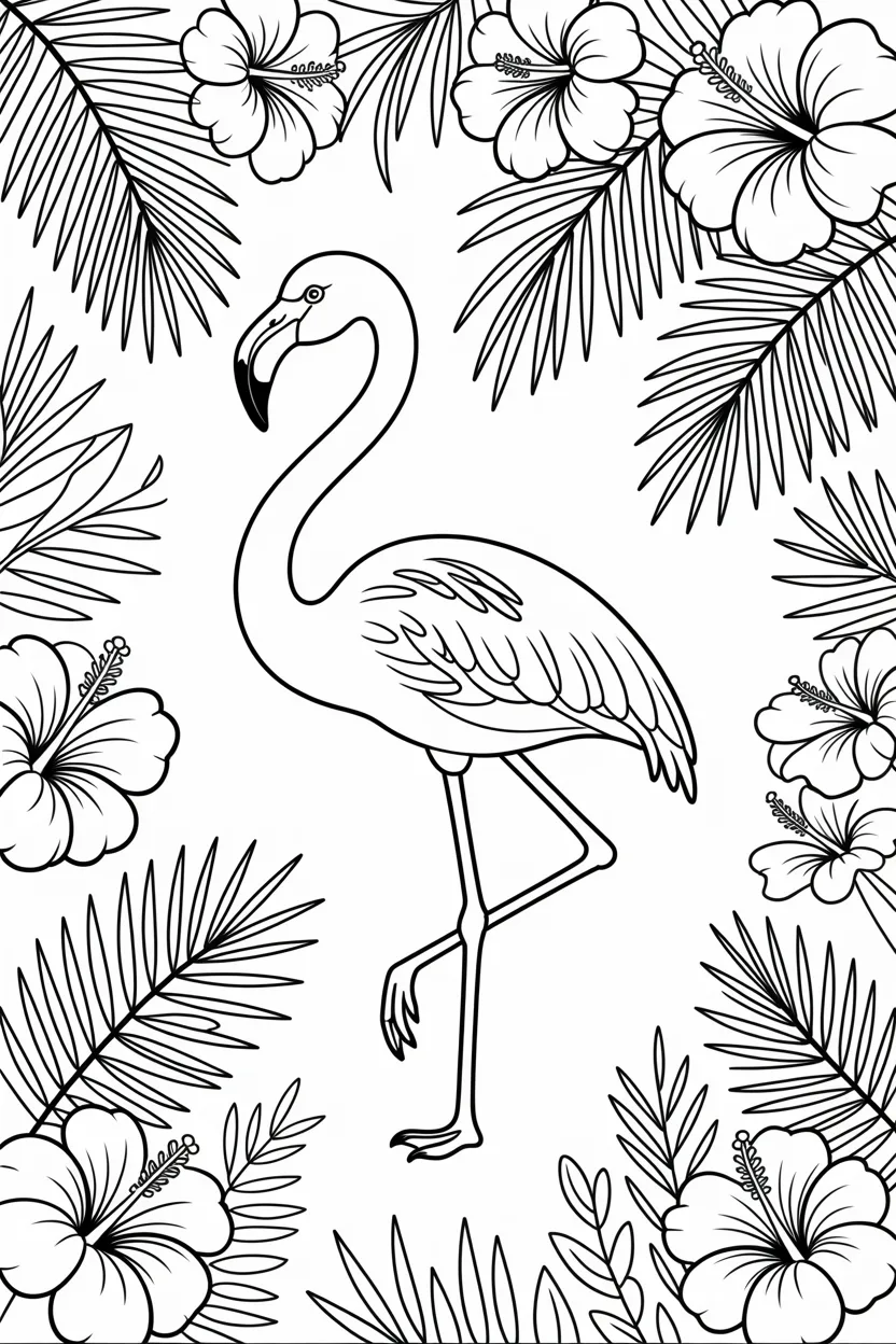 Flamingo Design 4 - Flamingo Coloring Pages Free Printable