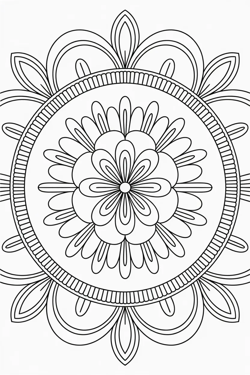 Floral mandala Design 3 - Floral Mandala Coloring Pages Free Printable - Relaxing