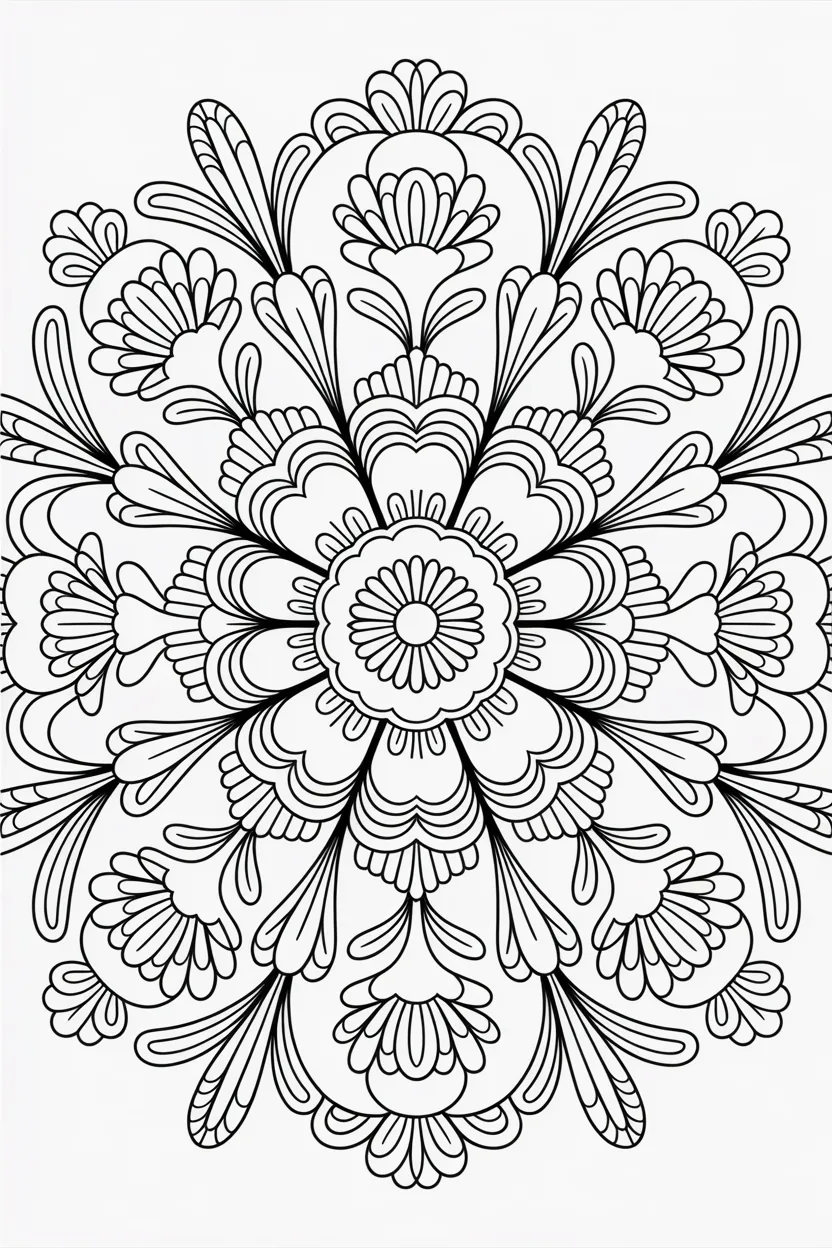 Floral mandala Design 4 - Floral Mandala Coloring Pages Free Printable - Relaxing