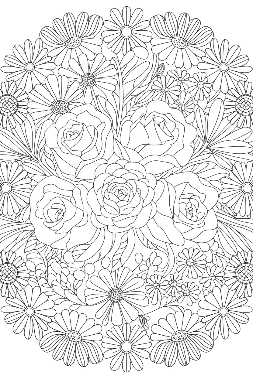 Floral mandala Design 1 - Floral Mandala Coloring Pages Free Printable - Beautiful (2)