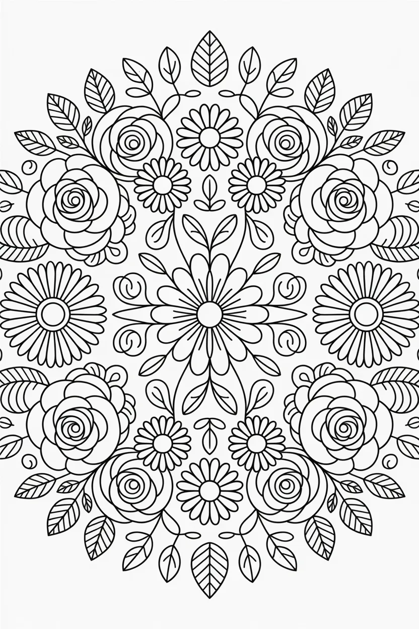 Floral mandala Design 1 - Floral Mandala Coloring Pages Free Printable - Beautiful (3)