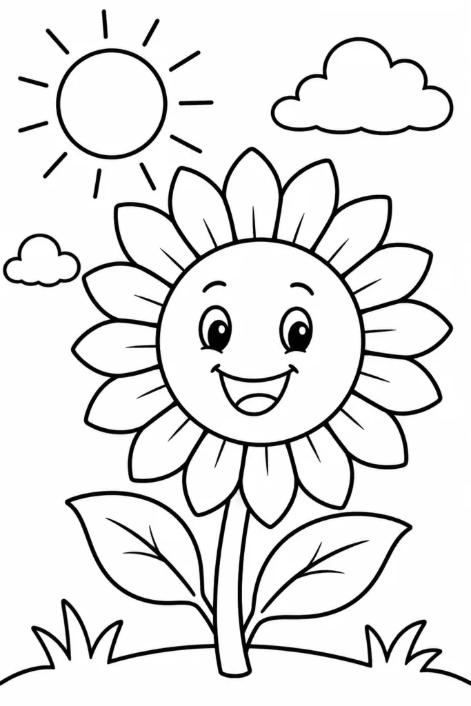 Flowers Design 1 - Flower Coloring Pages Free Printable for Kids