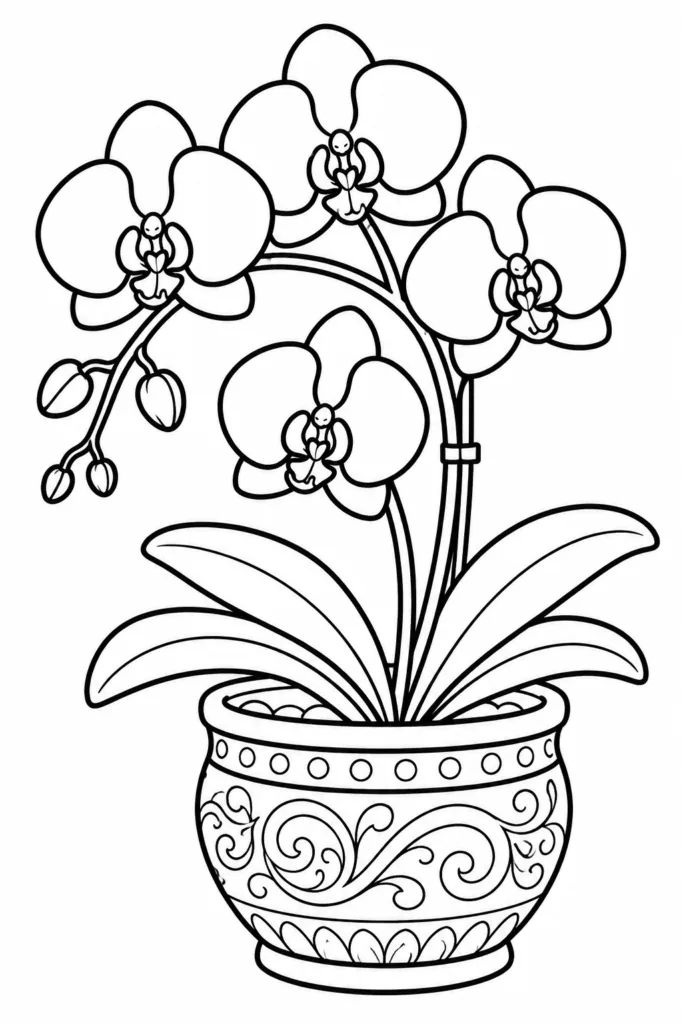 Flowers Design 10 - Flower Coloring Pages Free Printable for Kids