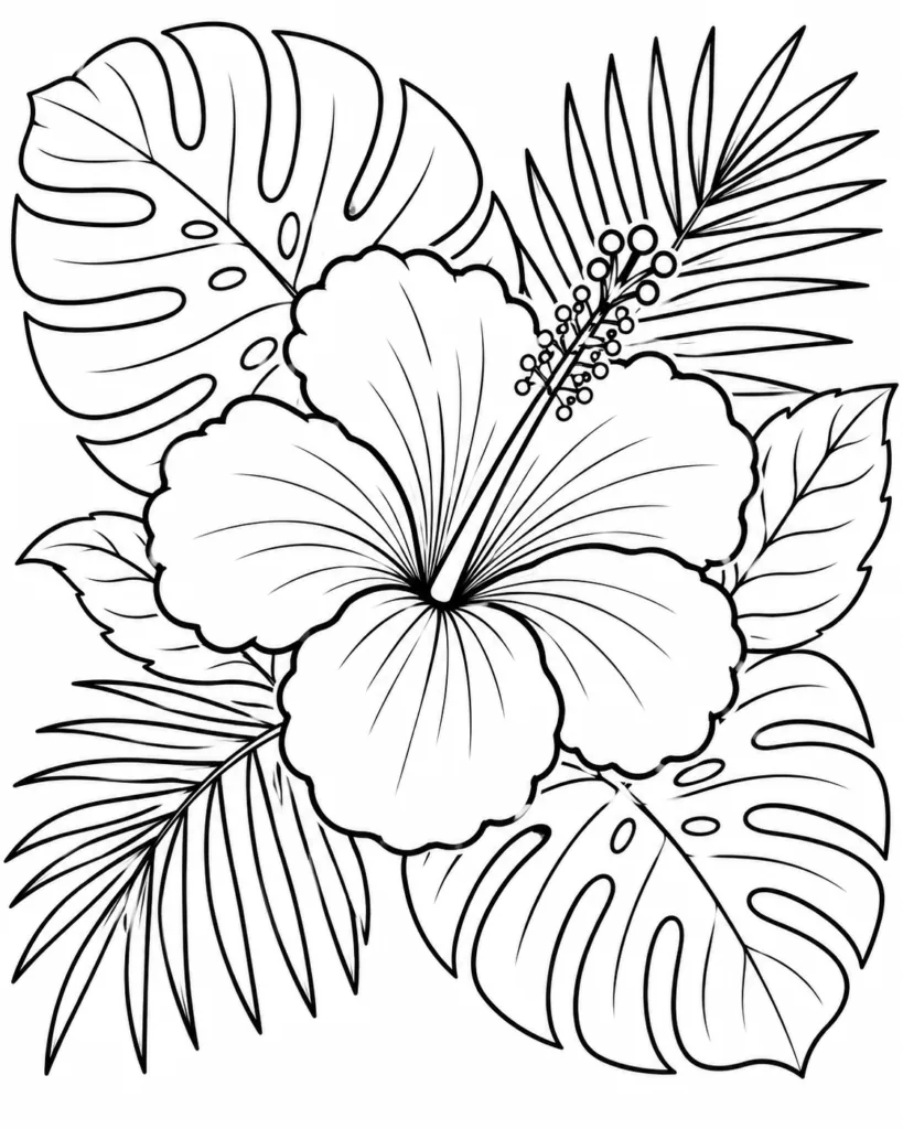 Flowers Design 4 - Flower Coloring Pages Free Printable for Kids