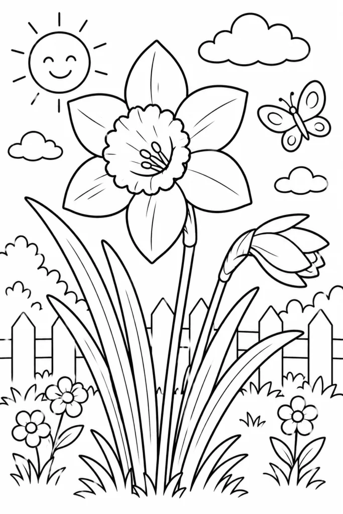 Flowers Design 5 - Flower Coloring Pages Free Printable for Kids