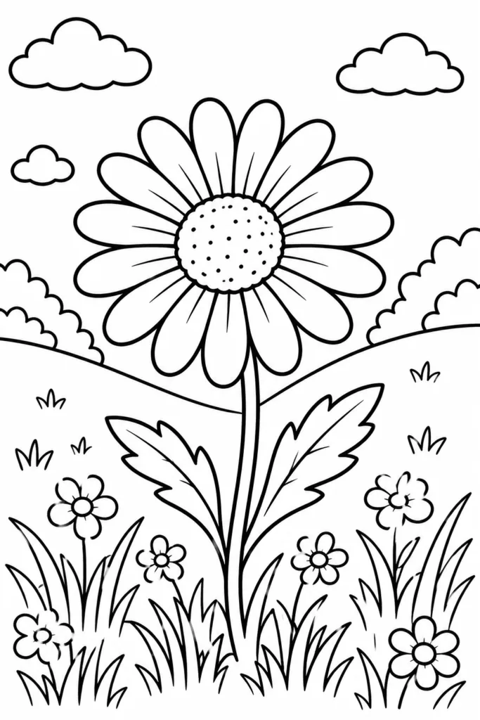 Flowers Design 9 - Flower Coloring Pages Free Printable for Kids
