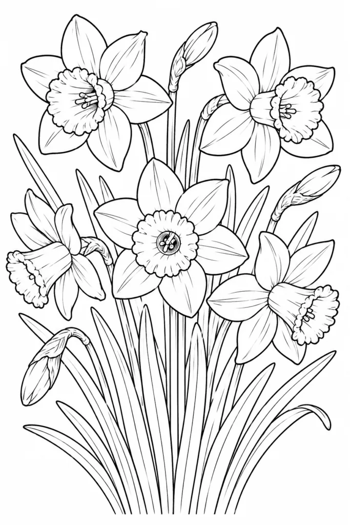 Flowers Design 1 - Flowers Coloring Pages Free Printable for Kids & Adults