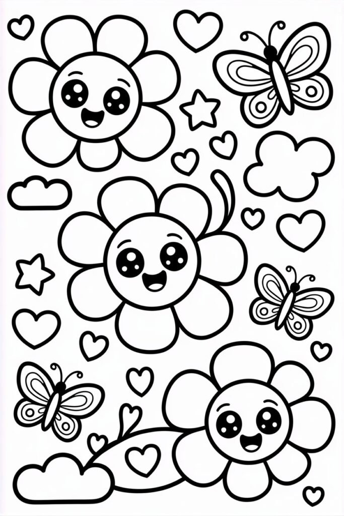 Flowers coloring pages free printable