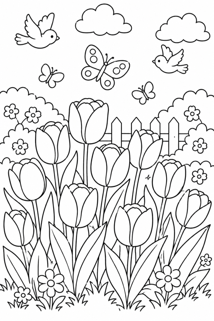 Flowers coloring pages free printable