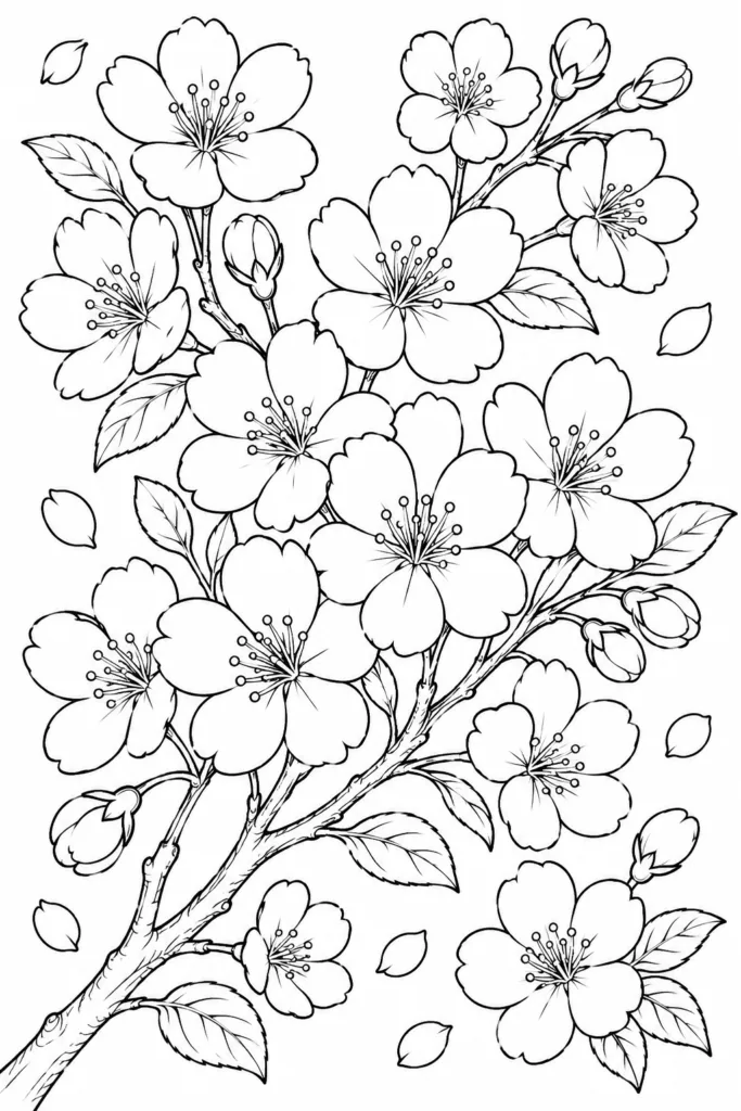 Flowers Design 15 - Flowers Coloring Pages Free Printable for Kids & Adults