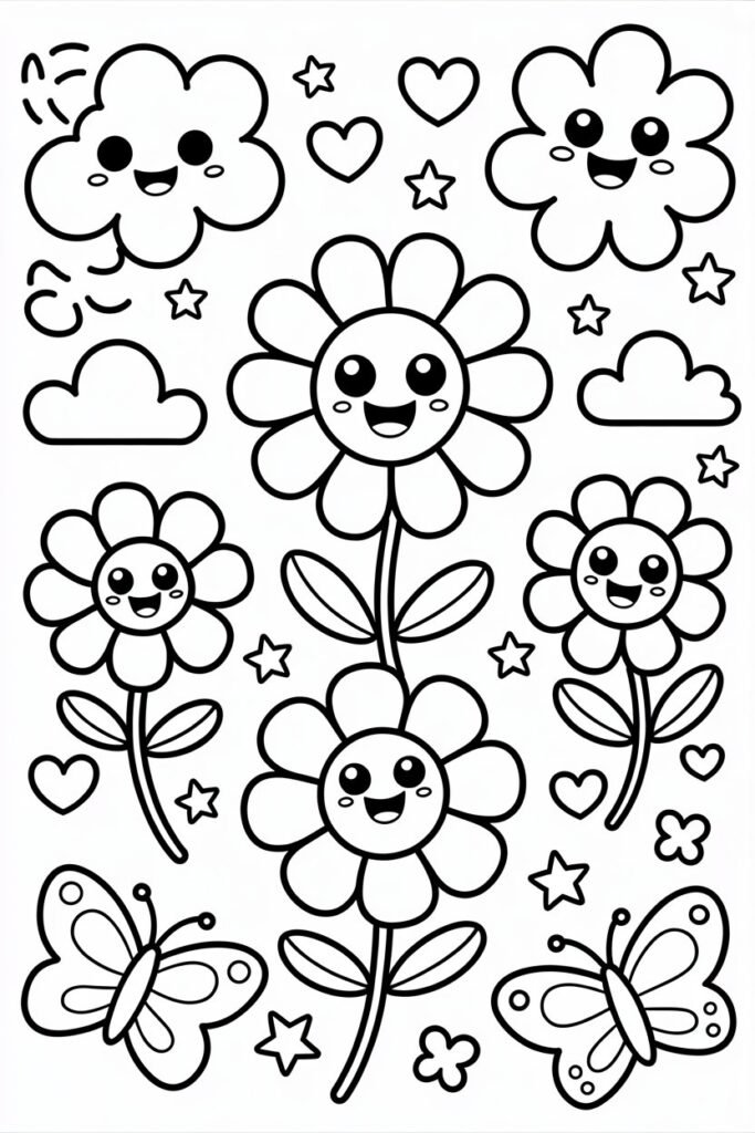 Flowers coloring pages free printable