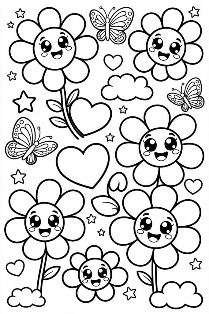 Flowers coloring pages free printable