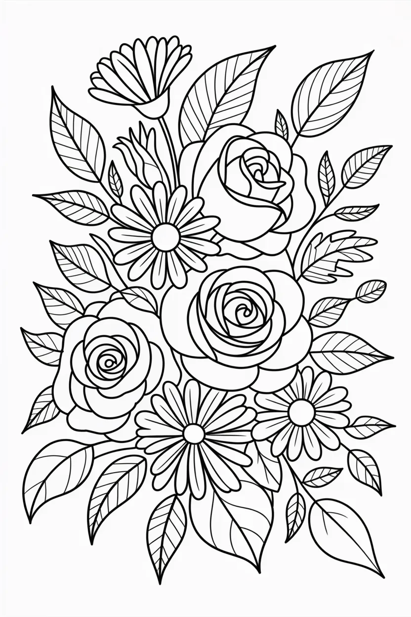 Flowers Design 1 - Flowers Coloring Pages Free Printable - Beautiful
