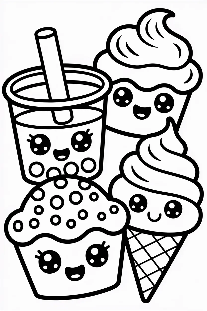 Food Design 1 - Food Coloring Pages Free Printable for Kids