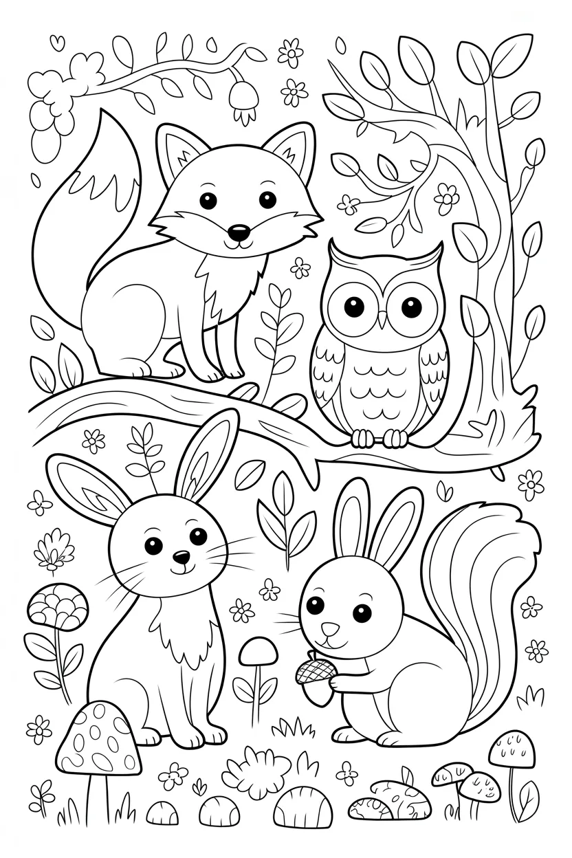Forest animal Design 1 - Forest Animal Coloring Pages Free Printable - Creative (2)