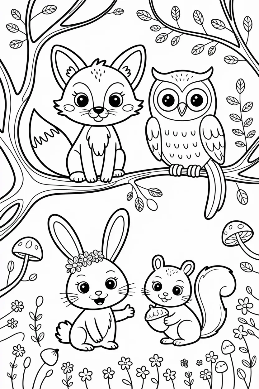 Forest animal Design 1 - Forest Animal Coloring Pages Free Printable - Creative (3)