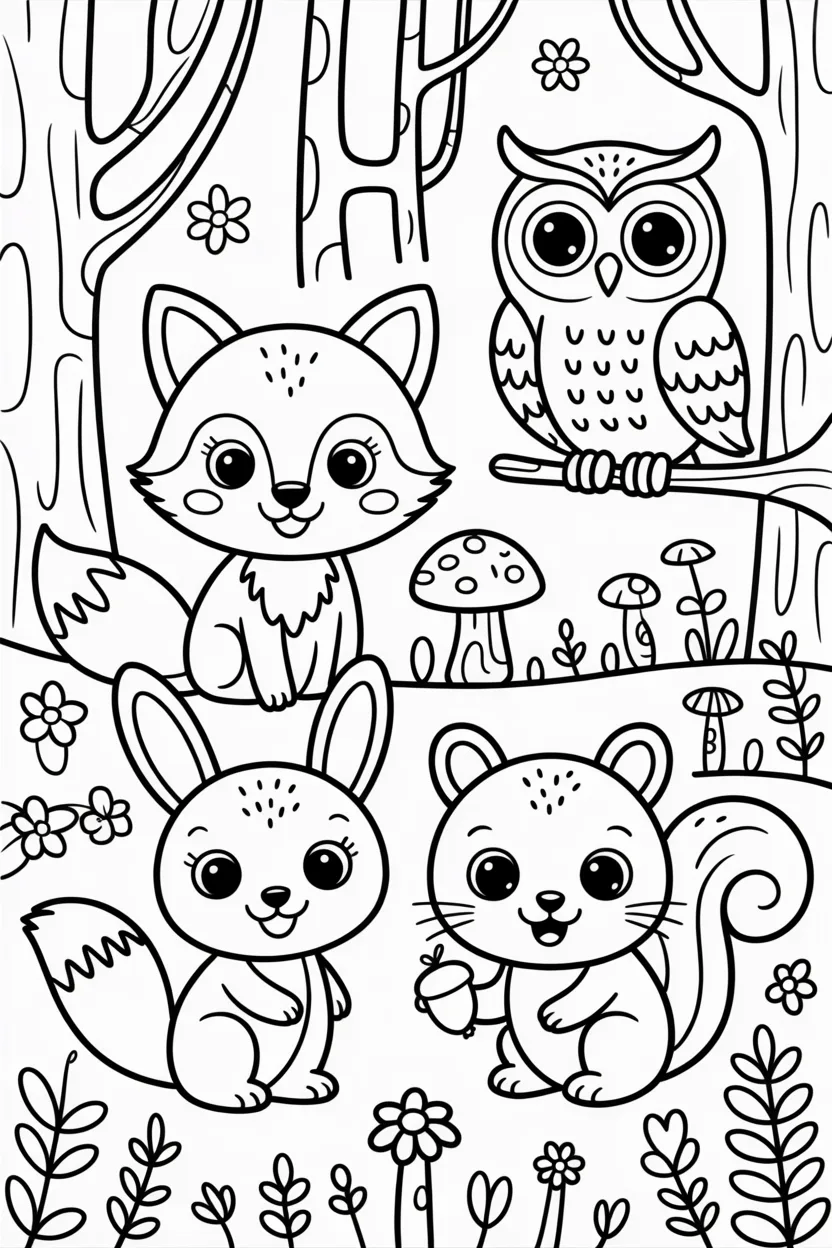 Forest animal Design 1 - Forest Animal Coloring Pages Free Printable - Creative (4)