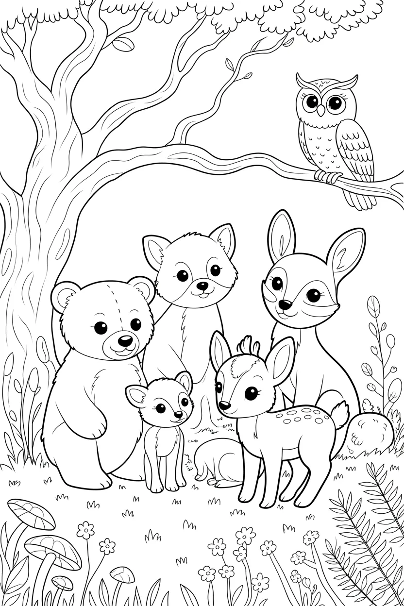 Forest animals Design 1 - Forest Animals Coloring Pages Free Printable (2)