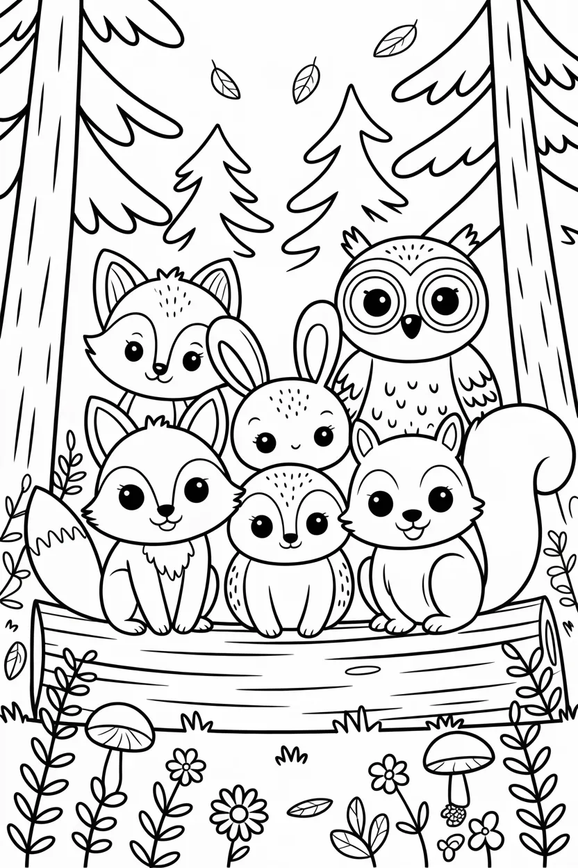 Forest animals Design 1 - Forest Animals Coloring Pages Free Printable (4)