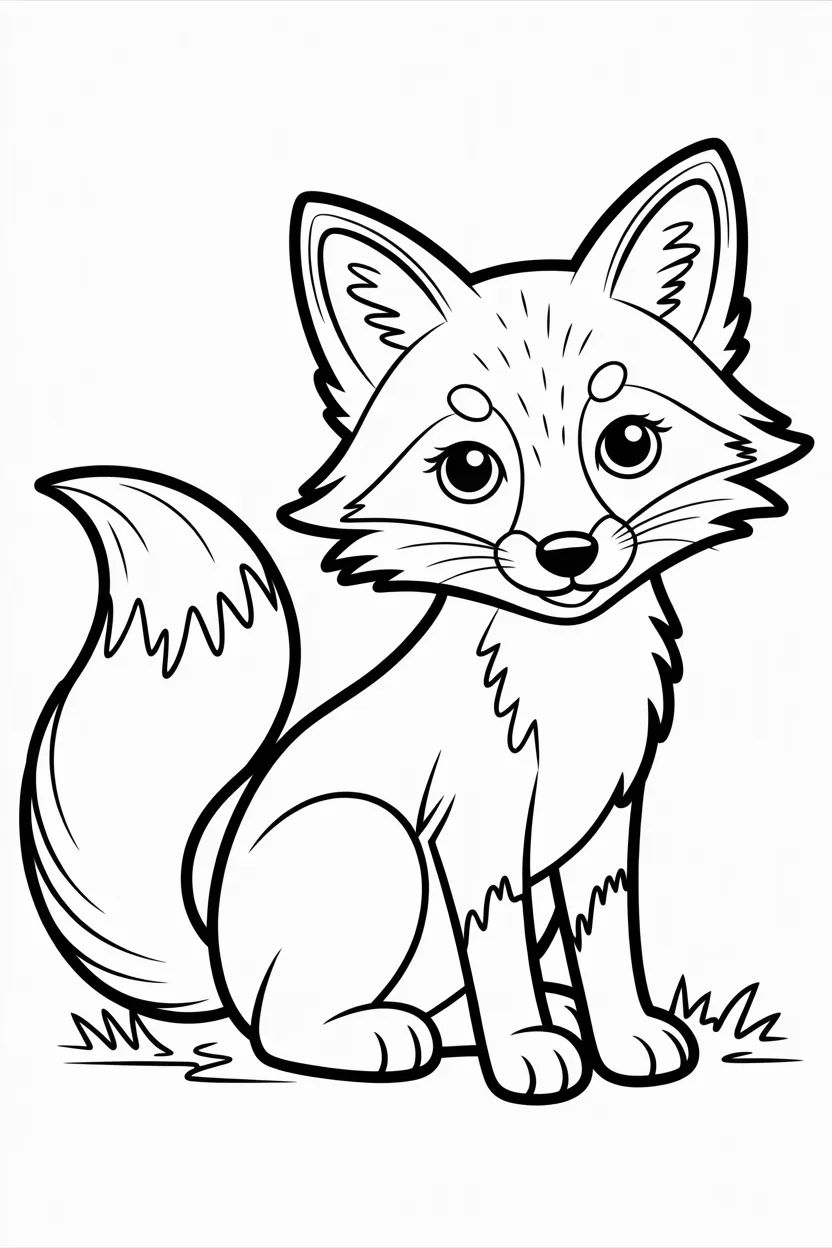 Fox Design 1 - Fox Coloring Pages Free Printable - Cute