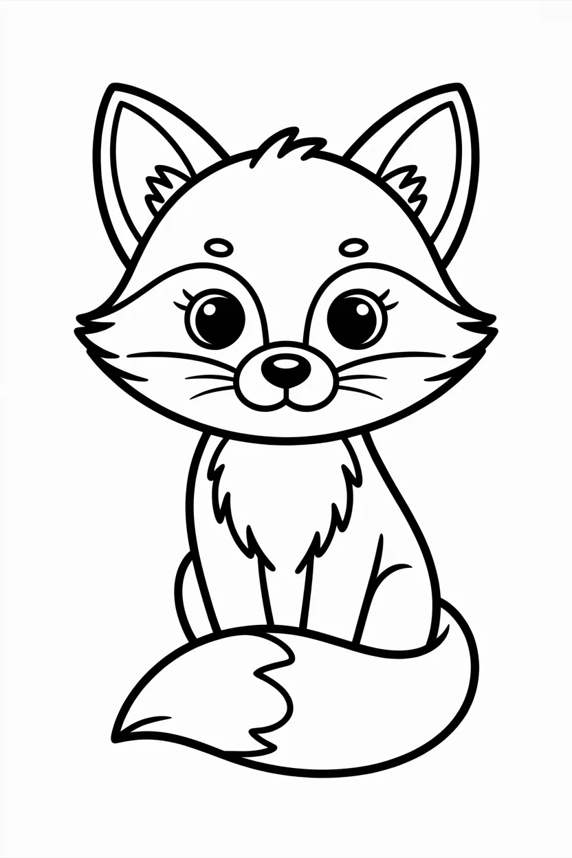 Fox Design 4 - Fox Coloring Pages Free Printable - Cute