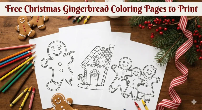 Free 4 Christmas Gingerbread Coloring Pages to Print – Cute