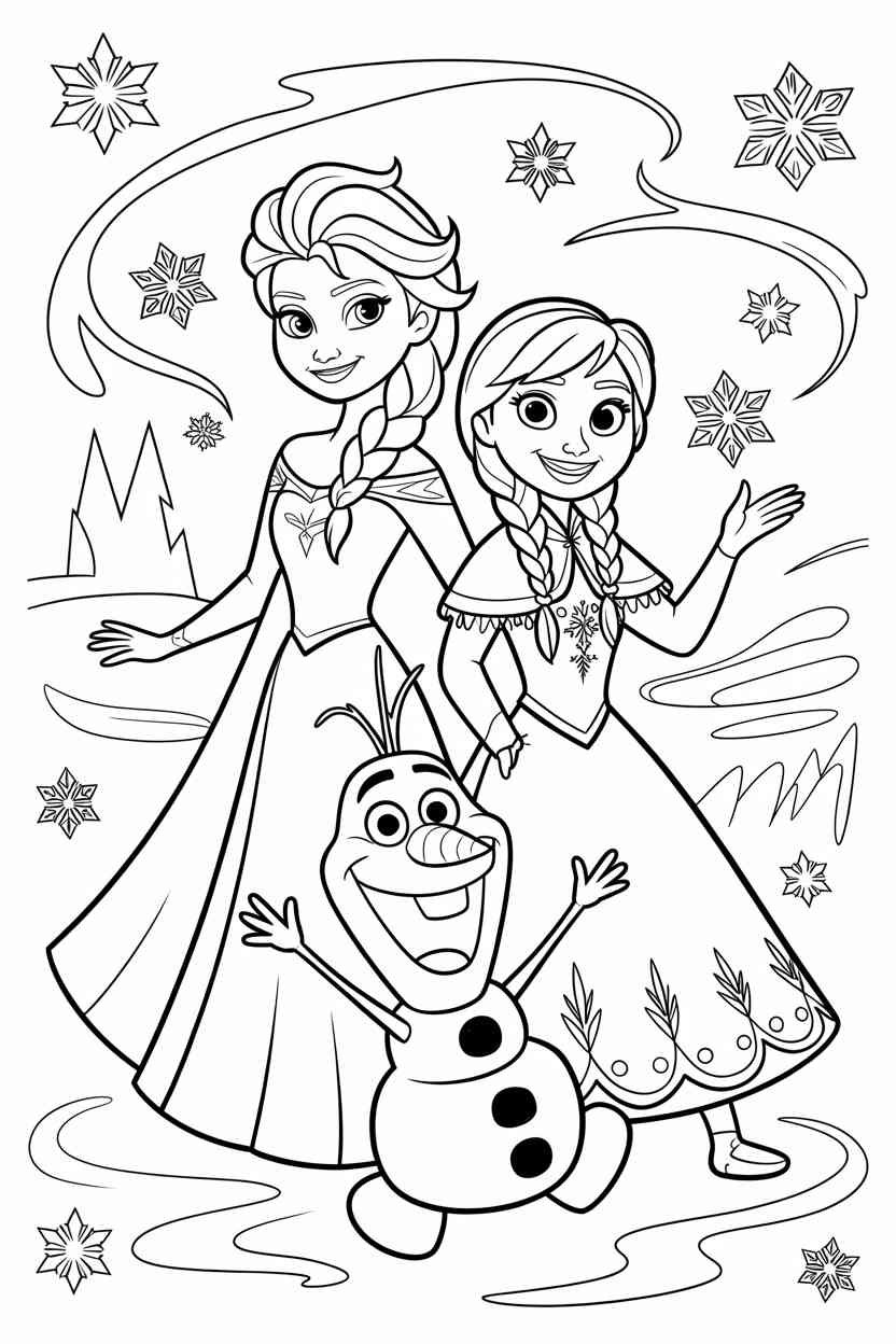 Frozen Design 1 - Frozen Coloring Pages Free Printable (3)