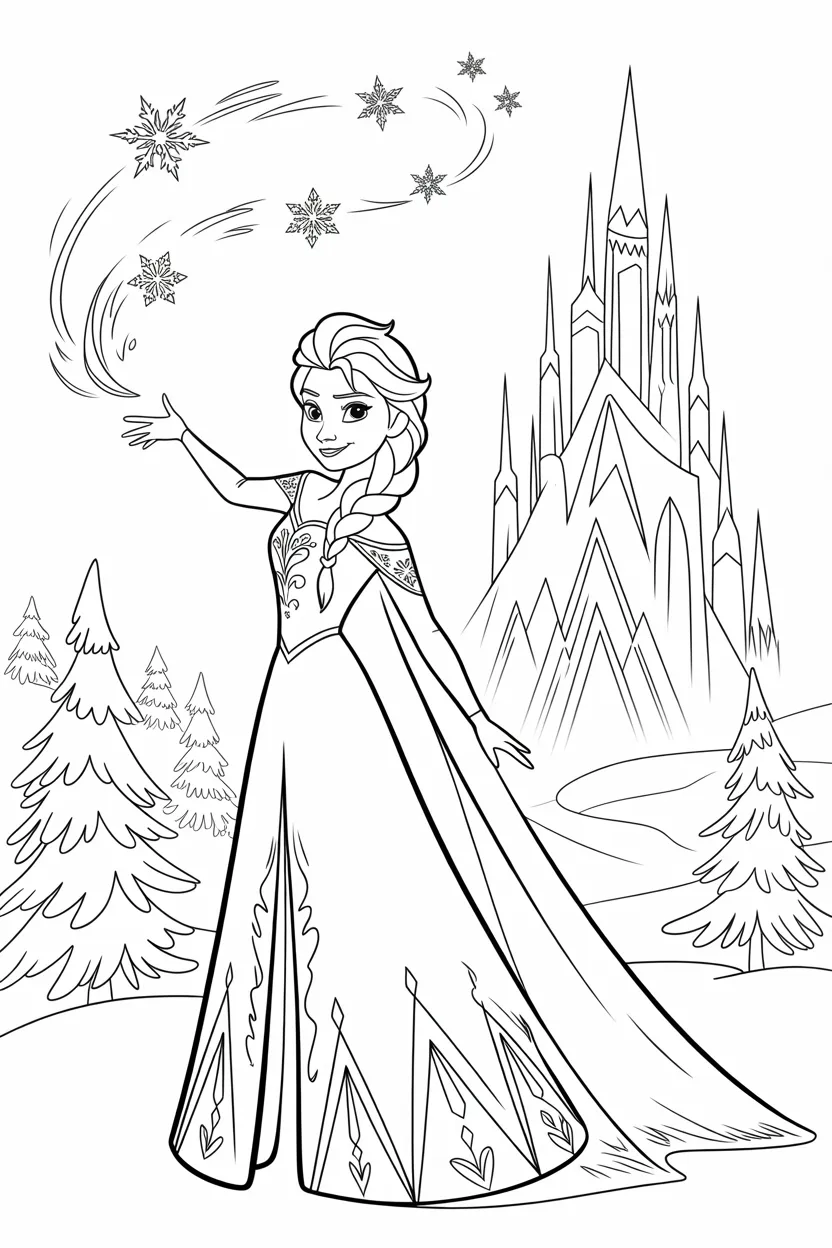Frozen Design 1 - Frozen Coloring Pages Free Printable - Magical