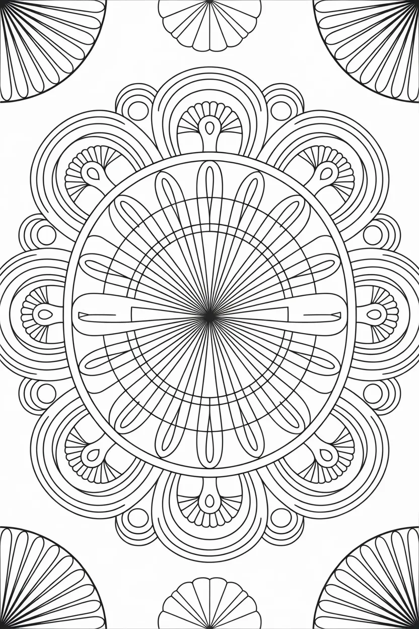 Geometric mandala Design 1 - Geometric Mandala Coloring Pages Free Printable - Creative