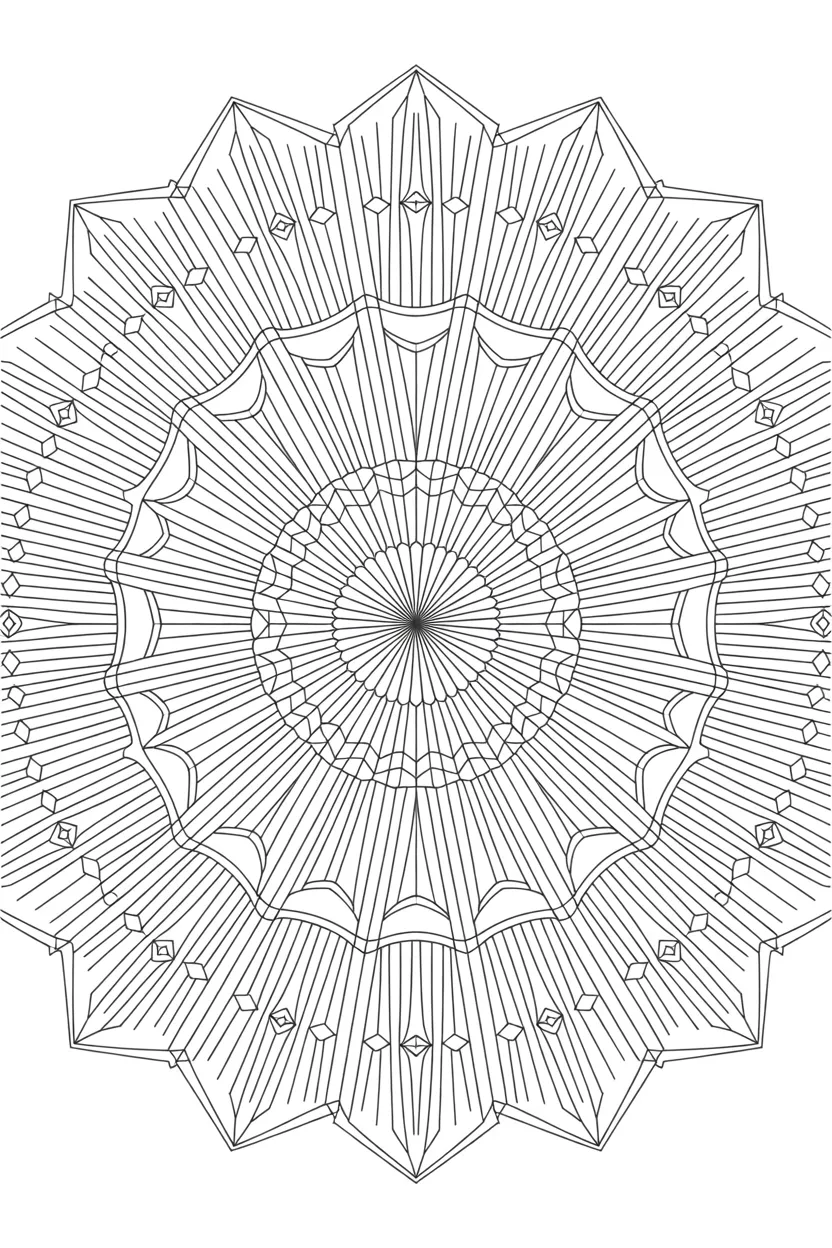 Geometric mandala Design 3 - Geometric Mandala Coloring Pages Free Printable - Creative