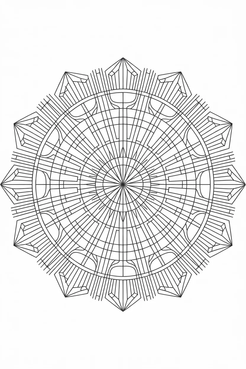 Geometric mandala Design 4 - Geometric Mandala Coloring Pages Free Printable - Creative