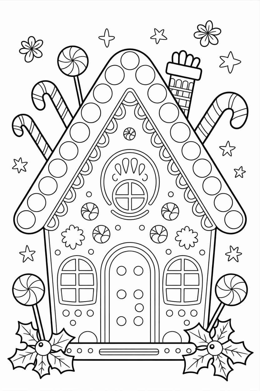 Ginger bread house fun - Ginger Bread House Coloring Pages: Fun, Festive & Kid-Approved Holiday Printables (2)