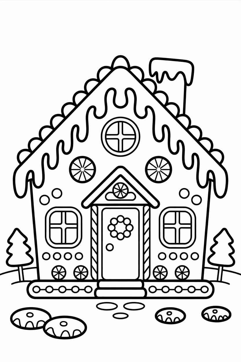 Ginger bread house fun - Ginger Bread House Coloring Pages: Fun, Festive & Kid-Approved Holiday Printables (3)