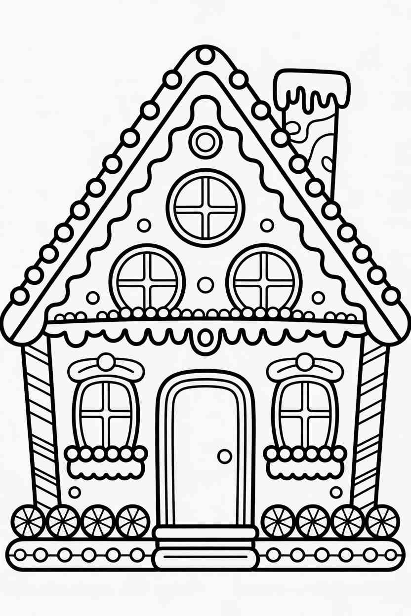 Ginger bread house fun - Ginger Bread House Coloring Pages: Fun, Festive & Kid-Approved Holiday Printables (4)
