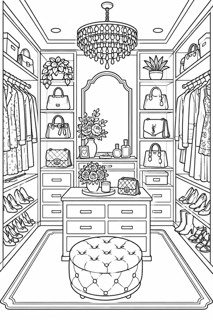 Girly aesthetic Design 1 - Girly Aesthetic Coloring Pages Free Printable - Cute