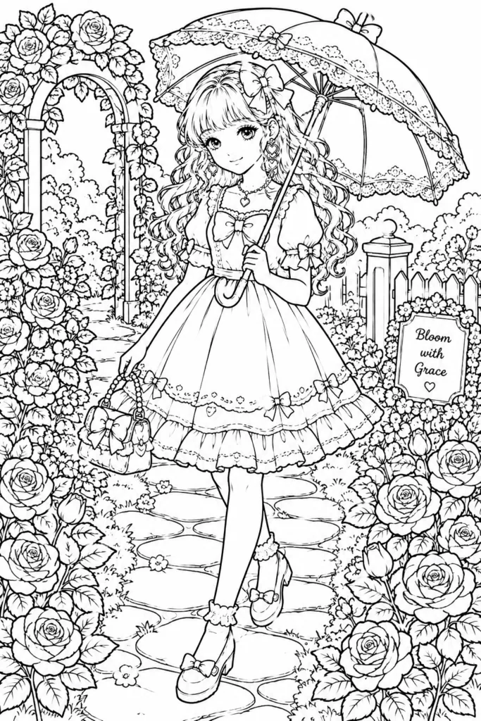 Girly aesthetic Design 11 - Girly Aesthetic Coloring Pages Free Printable - Cute