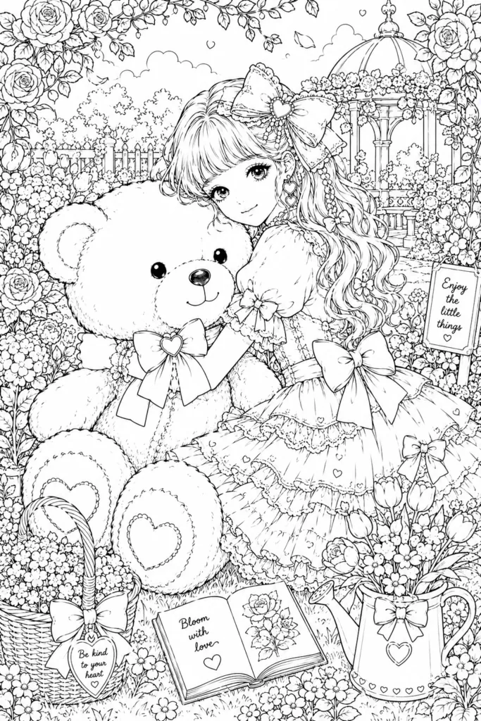 Girly aesthetic Design 13 - Girly Aesthetic Coloring Pages Free Printable - Cute