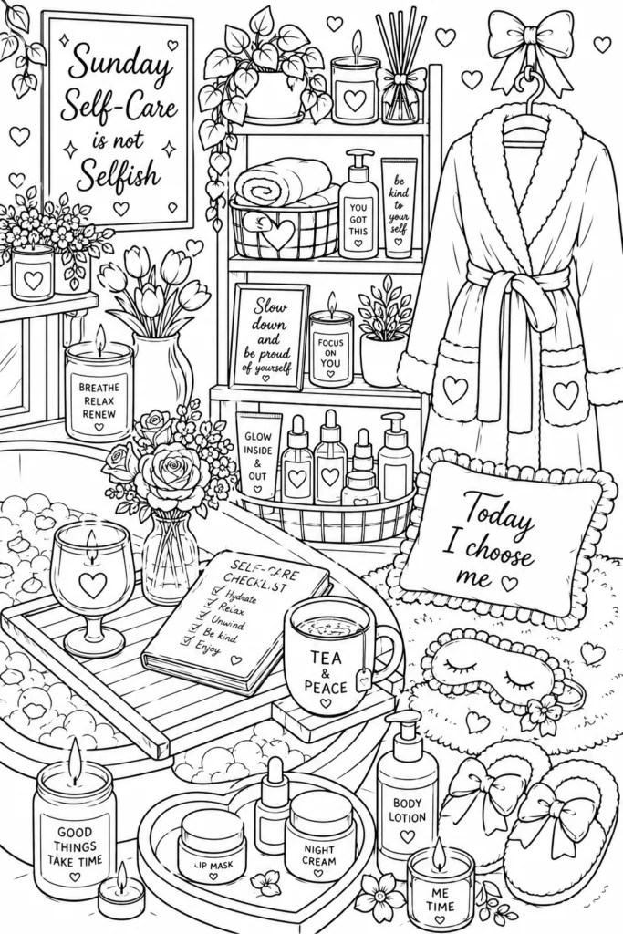 Girly aesthetic Design 16 - Girly Aesthetic Coloring Pages Free Printable - Cute