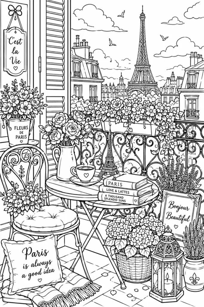 Girly aesthetic Design 19 - Girly Aesthetic Coloring Pages Free Printable - Cute
