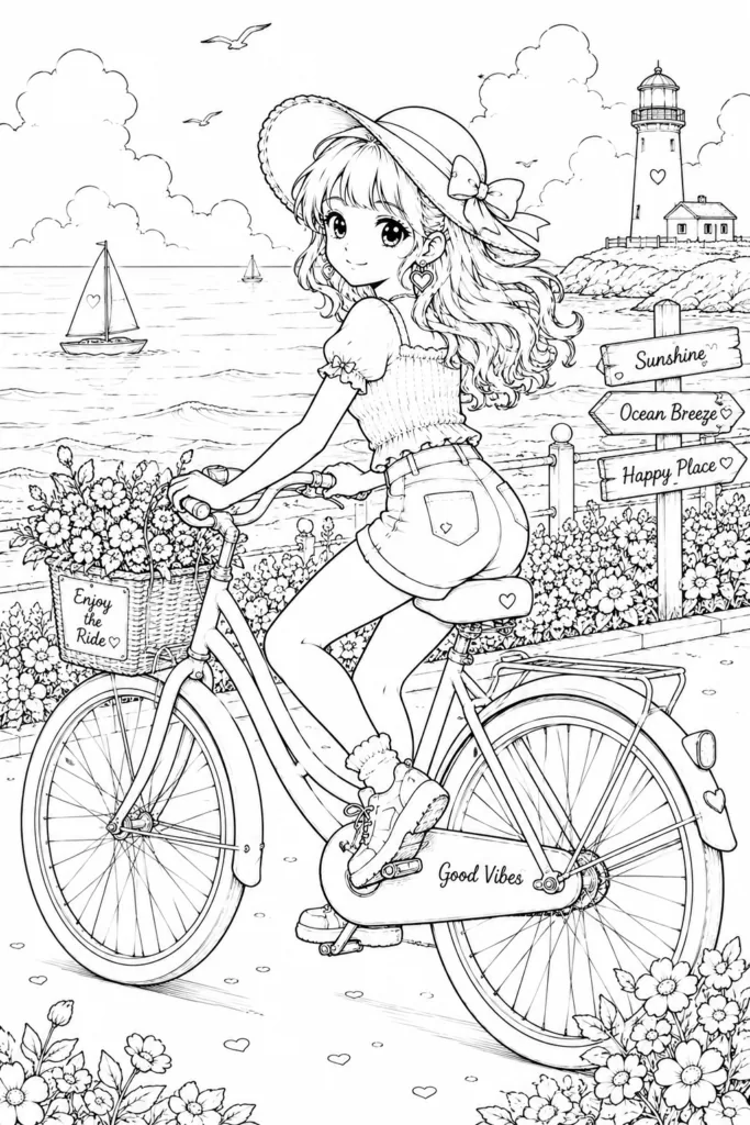 Girly aesthetic Design 2 - Girly Aesthetic Coloring Pages Free Printable - Cute
